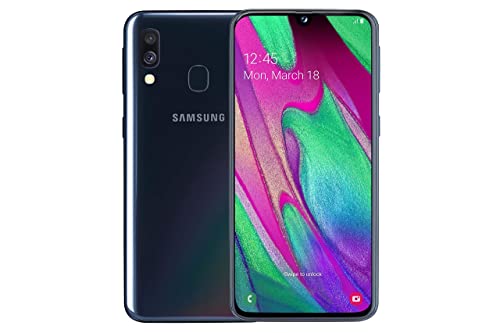 Samsung Galaxy A40 64GB - Black - Dual SIM - Unlocked (Renewed)