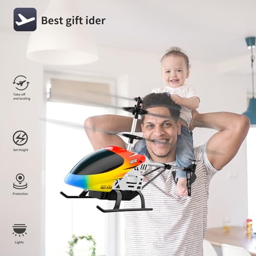 4DRC M5 Remote Control Helicopter Altitude Hold RC Helicopters with Gyro for Adult Kid Beginner,2.4GHz Aircraft Indoor Flying Toy with 3.5 Channel,High&Low Speed,LED Light,2 Battery for 25 Min Play