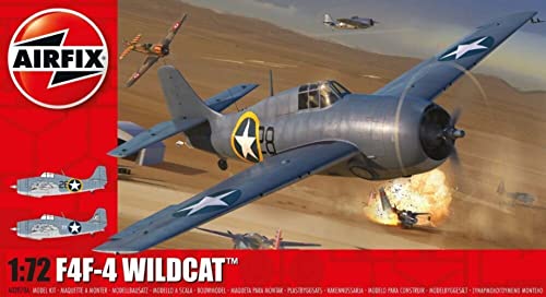 Airfix A02070A F4F-4 Wildcat-1:72 Scale Model Kit, Various