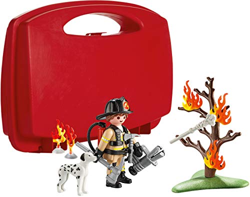 Playmobil 70310 Fire Rescue Small Carry Case, Fun Imaginative Role-Play, PlaySets Suitable for Children Ages 4+