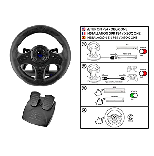 Subsonic Superdrive - SV450 Racing steering wheel with pedal and paddle shifters for Xbox Serie X/S, Switch, PS4, Xbox One, PC (programmable for all games) (Xbox Series X)