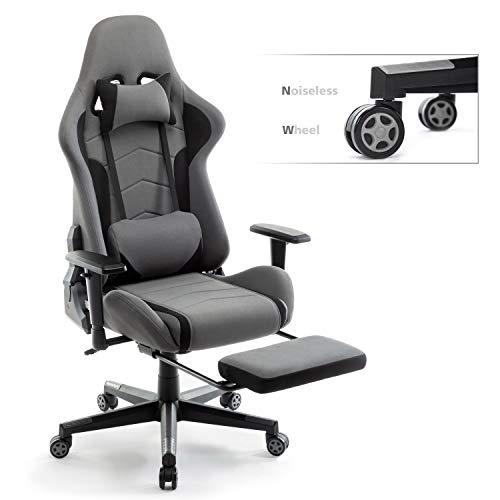 IntimaTe WM Heart Gaming Chair, Fabric Gaming Chair Breathable Racing Office Chair for Bedroom, Ergonomic Swivel High Back Recliner Computer Desk Chair 56x58x132cm