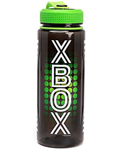 Xbox Water Bottle For Adults & Kids 1064ML | Game Console Sports Travel Mug Flask | Black Green Gaming Merchandise One Size