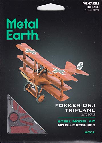 Metal Earth Fokker DR.1 Triplane 3D Laser Cut Miniature Model Plane Kit MMS210