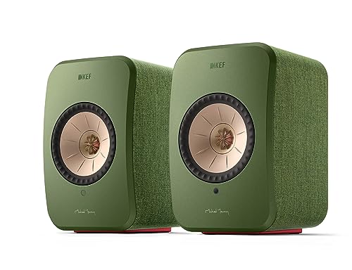 KEF LSX II - Wireless Bookshelf Speakers, Olive Green | Active Speakers | TV | PC | Gaming | HDMI