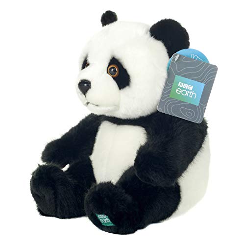 Posh Paws 12451 Planet Earth II Panda BBC, Plush Soft Toy, Black, 25CM