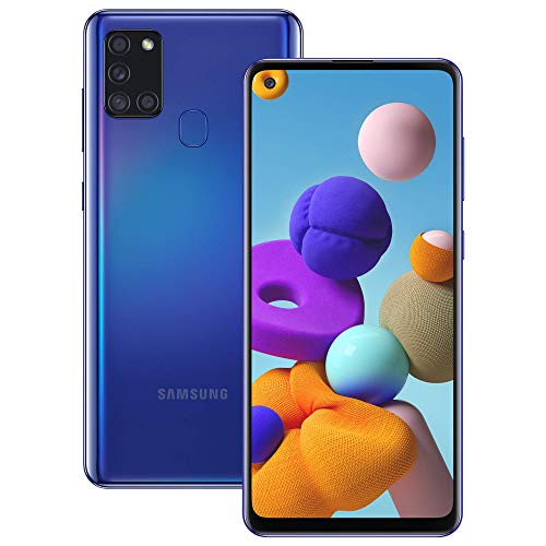 Samsung Galaxy A21s Android Smartphone, SIM Free Mobile Phone, Blue (Renewed)