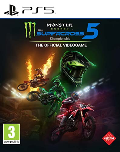 Monster Energy Supercross - The Official Videogame 5 (PS5) Includes Ice Blizzard Customization Pack Exclusive to Amazon.co.uk