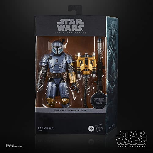 Star Wars The Black Series Carbonized Collection Paz Vizsla Toy 15 cm The Mandalorian Collectible Action Figure, Kids Ages 4 and Up