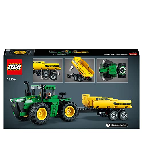 LEGO 42136 Technic John Deere 9620R 4WD Tractor Toy with Trailer, Farm Toys for Kids 8 Plus Years Old, Collectible Model Building Set