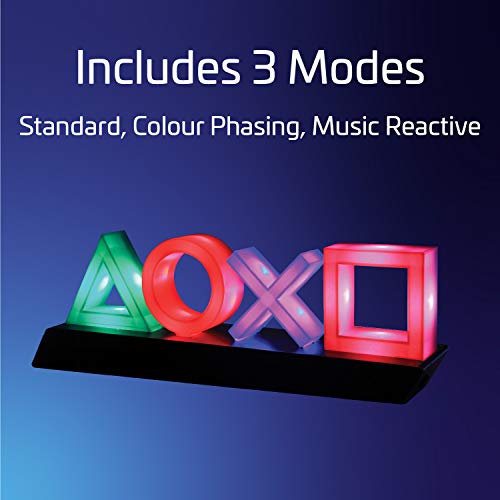 Paladone Playstation Icons Light with 3 Light Modes - Sound Reactive, Dynamic Phasing, and Standard Mode - Gaming Room Decor and Gamer Lighting