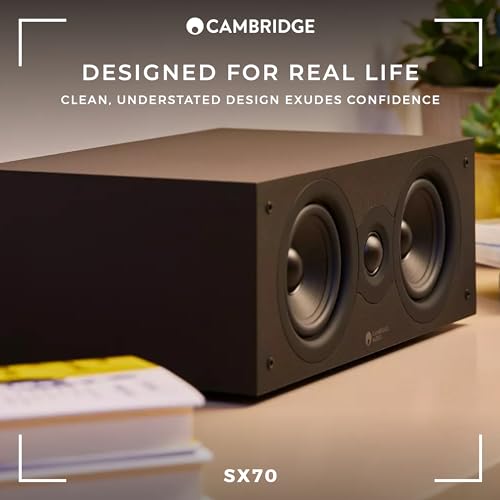 Cambridge Audio SX70 - Single Passive Wired Centre Speaker for Home Cinema System - Optimised for Smooth and Even Frequency Response - Matte Black