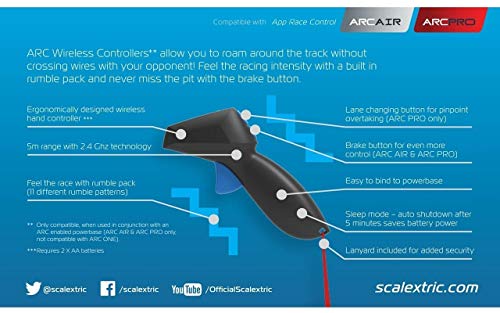 Scalextric C8438 ARC Air/Pro Wireless Hand Controller, Black