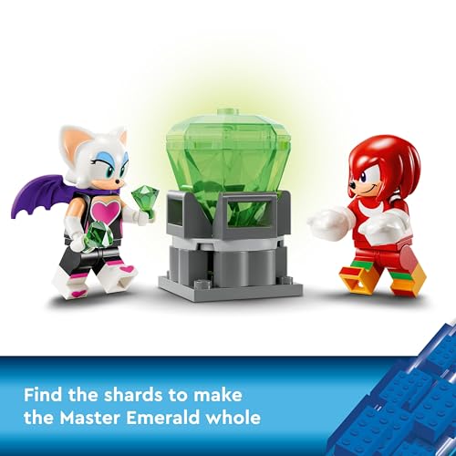 LEGO Sonic the Hedgehog Knuckles’ Guardian Mech, Action Figure Toy for Kids Boys & Girls with Video Game Character Figures Incl. Knuckles and Rouge the Bat, Plus a Master Emerald, Fun Gift Idea 76996