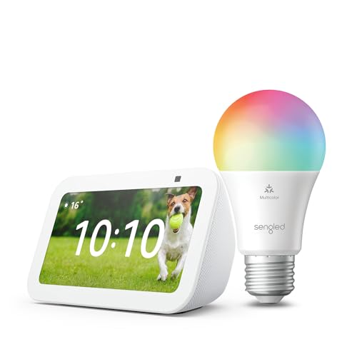 Echo Show 5 (3rd generation) | White + Sengled LED Smart Light Bulb (E27), Works with Alexa - Smart Home Starter Kit