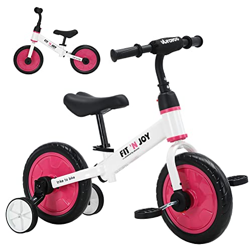 UBRAVOO Fit 'n Joy Beginner Toddler Training Bicycle, 4-in-1 Kids Balance Bike with Pedals & Training Wheels Options, Trike to Bike Riding Toys for Boys Girls 2-5