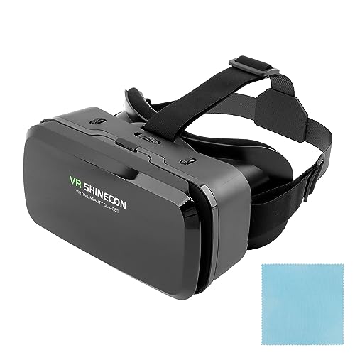 VR Headsets Virtual Reality Headsets for Phone Cell Phone 3D Glasses Helmets VR Goggles for TV Movies Video Games Support 4-6inches Mobile Screen,100° Large Viewing Angle(Black)