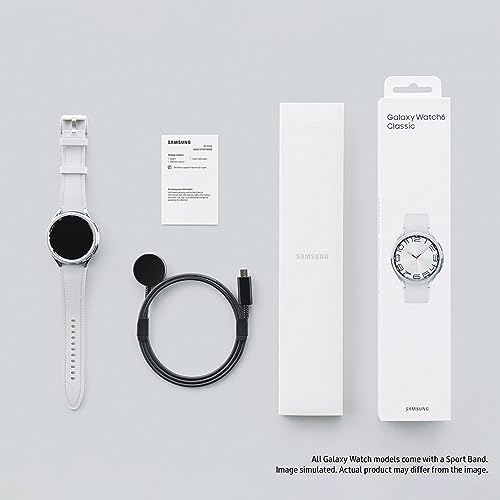 Samsung Galaxy Watch6 Classic Smart Watch, Fitness Tracker, Bluetooth, 47mm, Silver, 3 Year Extended Manufacturer Warranty (UK Version)