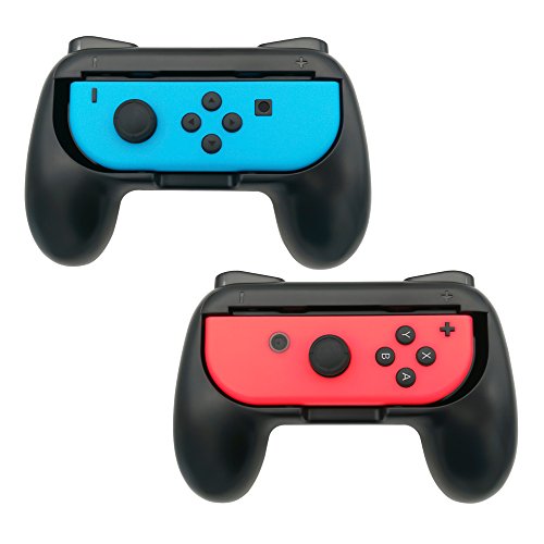 FASTSNAIL Grips Compatible with Nintendo Switch Joy-Con&Switch OLED Model, Wear-resistant Handle Kit Gamepad Replacement for Nintendo Switch Joy Cons &Switch OLED Model for Controller(Black,Black)