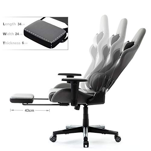 IntimaTe WM Heart Gaming Chair, Fabric Gaming Chair Breathable Racing Office Chair for Bedroom, Ergonomic Swivel High Back Recliner Computer Desk Chair 56x58x132cm