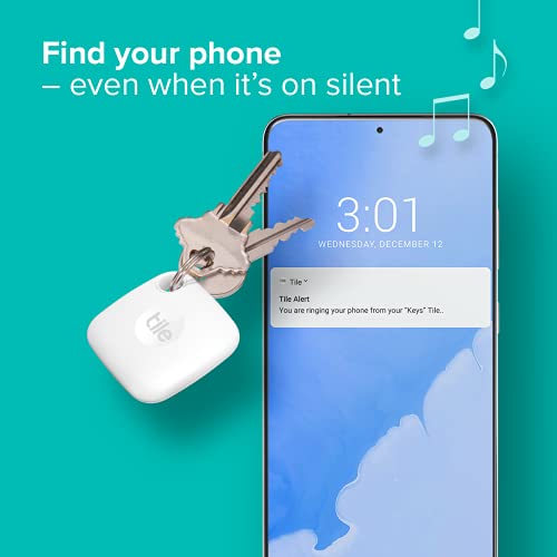 Tile Mate (2022) Bluetooth Item Finder, 1 Pack, 60m finding range, works with Alexa & Google Home, iOS & Android Compatible, Find your Keys, Remotes & More, White