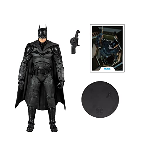 McFarlane Toys, 7-Inch DC Batman Action Figure with 22 Moving Parts, Collectible DC Batman Movie Figure with Stand Base and Unique Collectible Character Card – Ages 12+