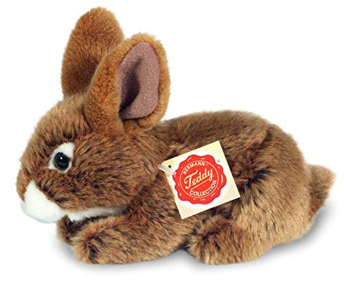 Teddy Hermann 93709 Bunny Sitting Brown 7,5"/19 cm, Soft Toy, Plush Toy