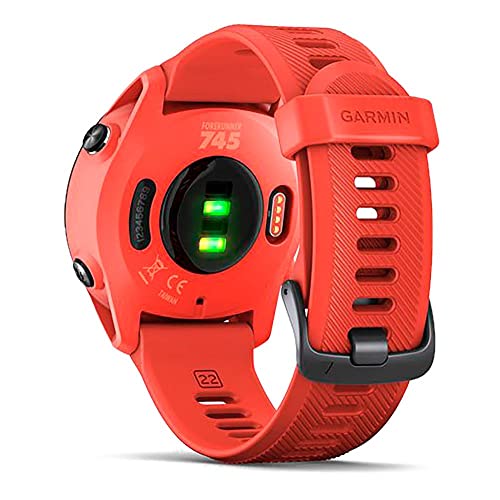 Garmin Forerunner 745 GPS Running and Triathlon Smartwatch, with multisport profile and advanced training features, Magma Red Band