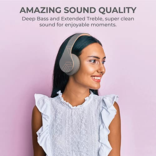 PowerLocus Bluetooth Headphones Over Ear, Wireless Headphones with Microphone, Foldable Headphone, Soft Memory Foam Earmuffs & Lightweight, Micro SD/TF, FM Radio for iPhone/Android/Tablet/PC/TV