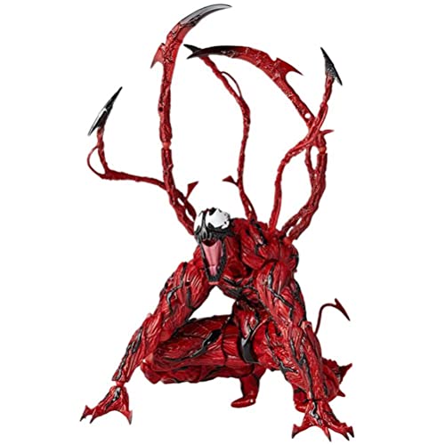 SUPYINI Venom Action Figure,Carnage Venom Anime Action PVC Figure Movable Characters Model Statue Toys Desktop Ornaments,Venom Collectible Action Movie Figure Joints Movable Doll Toy 7 Inch, Red