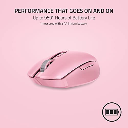 Razer Orochi V2 - Mobile Wireless Gaming Mouse with up to 950 Hours of Battery Life (Ultra Lightweight Design, HyperSpeed Wireless and Bluetooth, 2nd Gen Mechanical Mouse Switches) Quartz Pink