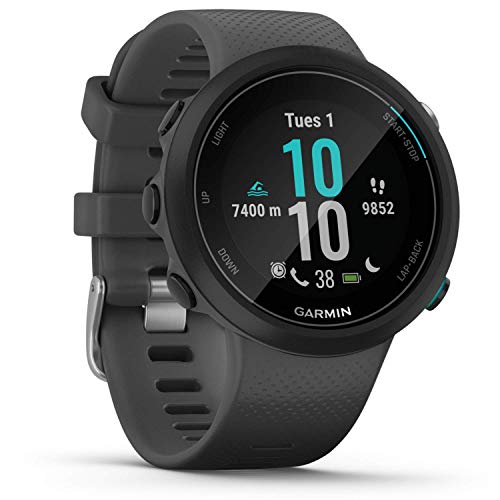 Garmin Swim 2 Easy to Use Lightweight GPS Swimming Smartwatch , Pool and Open Water Smartwatch, Records Distance , Pace , Stroke Count and more ,Slate Grey