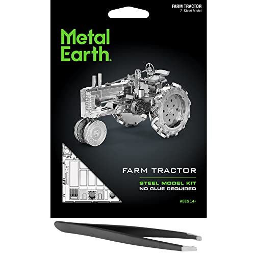 Metal Earth Farm Tractor 3D Metal Model Kit Bundle with Tweezers Fascinations