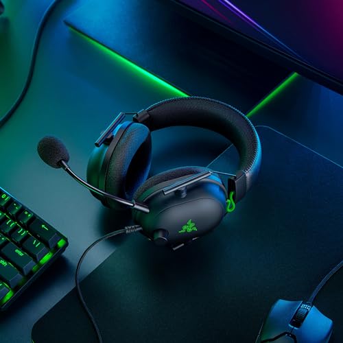 Razer BlackShark V2 Gaming Headset: THX 7.1 Spatial Surround Sound - 50mm Drivers - Detachable Mic - PC, PS4, PS5, Switch, Xbox One, Xbox Series X & S, Mobile - 3.5 mm Audio Jack & USB DAC - Black