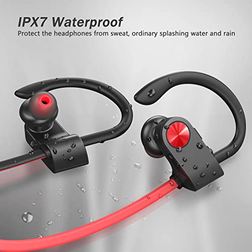 Bluetooth Headphones, Running Headphones Wireless Earbuds with Bluetooth 5.3 Chip IPX7 Waterproof Sport Earphones In-Ear 15 Hours Battery Sound Isolation Headsets for Gym/Outdoor/Sports/Workout/Yoga