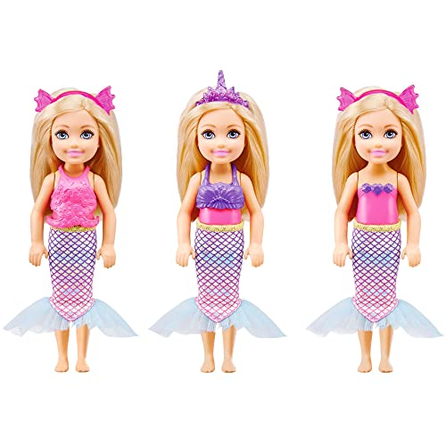 Barbie Dreamtopia Chelsea Doll and Dress-Up Set with 12 Fashion Pieces Themed to Princess, Mermaid, Unicorn and Dragon, Gift for 3 to 7 Year Olds