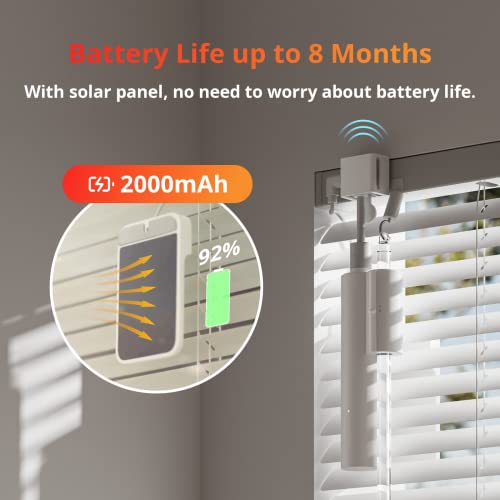 SwitchBot Blind Tilt Motorized Blinds - Smart Electric Blinds with Bluetooth Remote Control, Solar Powered, Light Sensing Control, Add Hub to Work with Alexa & Google Home