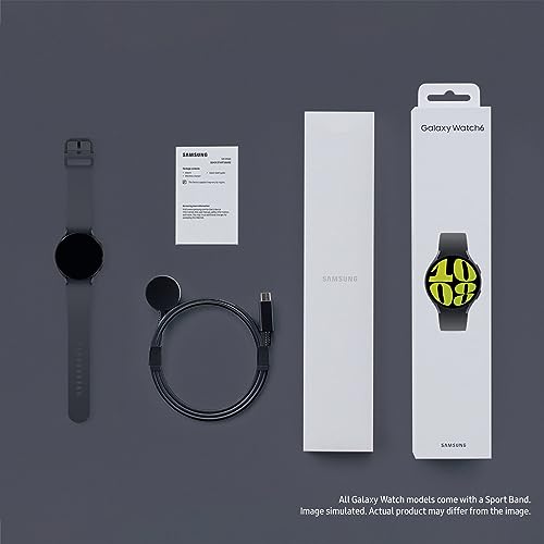 Samsung Galaxy Watch6 Smart Watch, Fitness Tracker, Bluetooth, 44mm, Graphite, 3 Year Extended Manufacturer Warranty (UK Version)