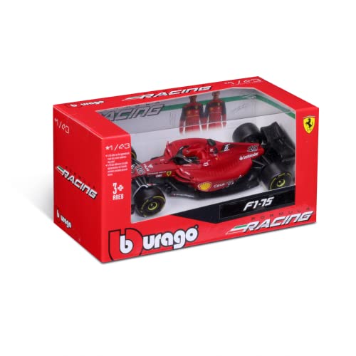 Bburago B18-36832L Formula 1 Ferrari (2022) F1-75 Leclerc 1:43 Scale Die-Cast Collectible Race Car, Assorted Colours