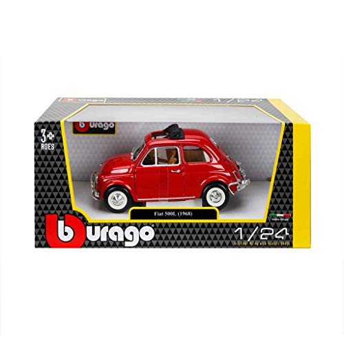 Bburago B18-22099 Fiat 1:24 1968 500L, Assorted Colours