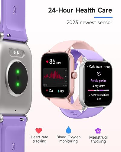 TOOBUR Smart Watch for Women Alexa Built-in, IP68 Waterproof Swimming, 1.8" Fitness Watch with Answer&Make Call/Heart Rate/Step Counter/Sleep Tracker/100 Sports, Compatible Android iOS