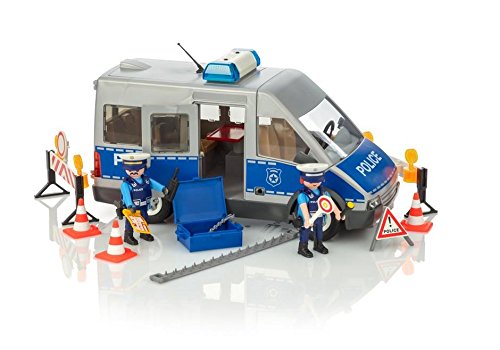 PlayMOBIL 9236 City Action Policemen with Van with Flashing Lights & Sound, Fun Imaginative Role-Play, PlaySets Suitable for Children Ages 4+