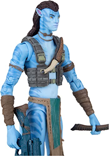 McFarlane Toys , Disney Avatar, World of Pandora 7-inch Jake Sully (Reef Battle) Classic Avatar Movie Action Figure with 22 Moving Parts, Disney Toys Collectible Figure with Collectors Stand, Ages 12+