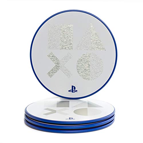 PlayStation PS5 Metal Drink Coasters, Set of 4, Officially Licensed Merchandise