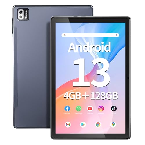SGIN Tablet 10.1 Inch Android 13 Tablet PC 4GB RAM 128GB Storage, 800x1280 FHD IPS Display, Octa-core Processor, WiFi, Bluetooth, Type-c, 6000mAh Battery, 2MP+8MP Camera