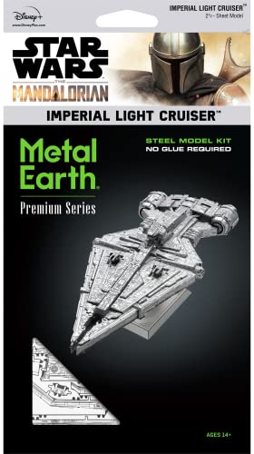 Fascinations ICX233 Metal Earth Metal Kits - Star Wars Imperial Light Cruiser, Laser-Cut 3D Construction Kit, 3D Metal Puzzle, DIY Model Kit with 2 Metal Boards, from 14 Years
