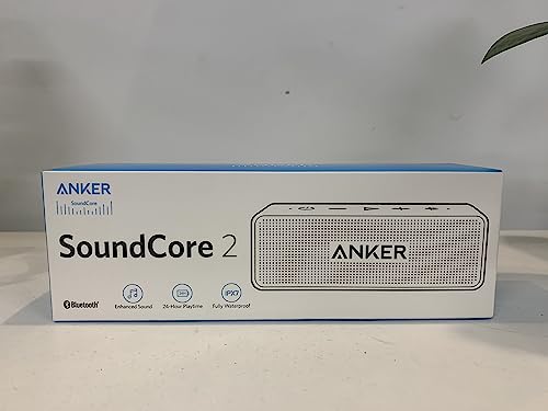 Anker Soundcore 2 Portable Bluetooth Speaker with 12W Stereo Sound, BassUp, IPX7 Waterproof, 24-Hour Playtime, Wireless Stereo Pairing, Speaker for Home, Outdoors, Travel