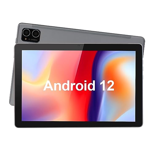 C idea 10 Inch Tablet,Android 12 Tablets PC With Real 64GB ROM 3GB RAM 128GB Expand,Scratch-Resistant HD IPS Display/Octa-core Processor/Face Unlock/5.5 Hours Battery/GMS Certified(Grey)