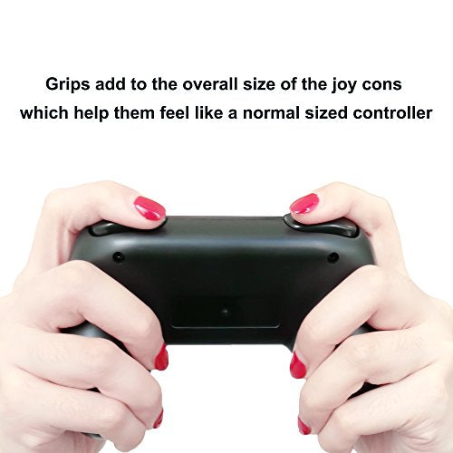 FASTSNAIL Grips Compatible with Nintendo Switch Joy-Con&Switch OLED Model, Wear-resistant Handle Kit Gamepad Replacement for Nintendo Switch Joy Cons &Switch OLED Model for Controller(Black,Black)