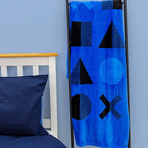 PlayStation Official Fleece Throw | Dots Design Super Soft Blanket | Perfect for any Bedroom, Blue